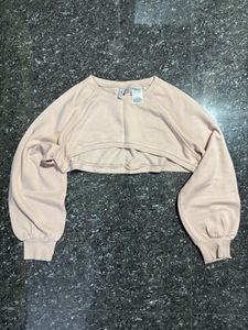 H&M Divided Cropped Pink Sweatshirt