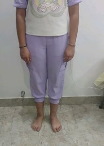 ( negotiable)Casual Lavender Cargo Pant n tshirt s