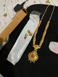 Gold Plated Necklace and Earrings Set