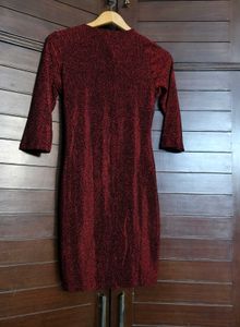 KASSUALLY Red Front Knot Bodycon Dress