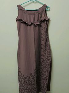Elegant Floral Print Kurta Dress