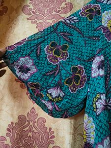 Floral Print Ruffled Blouse