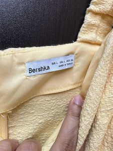 Bershka Yellow Mini Dress lining Shorts insid