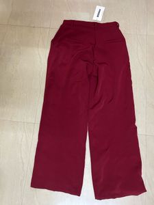 Maroon Wide Leg Trousers