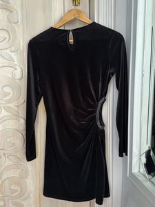 Black Velvet Cut-Out Dress