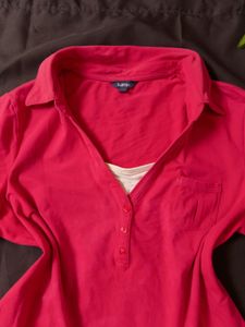 Pink Polo Neck T-Shirt