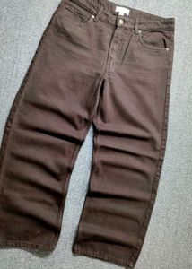 H&amp;M Dark Brown Wide Regular Jeans