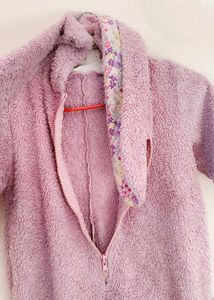 Cute Pink Fleece Baby Romper