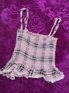 Pink Plaid Tank Top
