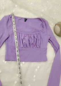 Lavender Ruched Crop Top