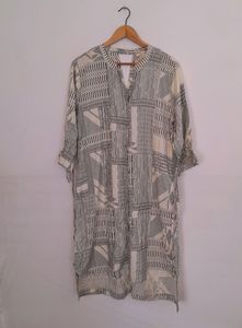 Off White Printed Kurta (Women's)