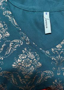 Teal Green | V-Neck | Flared sleeve kurta