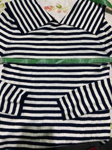 Striped Knit Long Sleeve Top