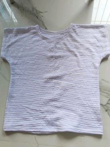 White Textured Sleeveless Top