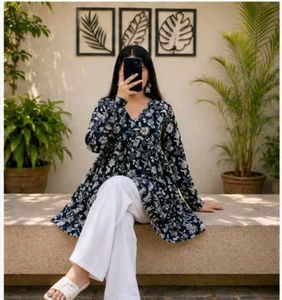 Stylish Floral Print Kurta-all size