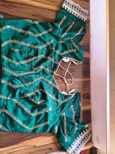 Designer Emerald Green Embroidered Blouse