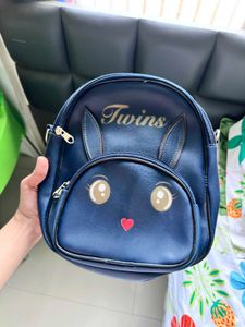 Cute Bunny Face Navy Blue Crossbody Bag