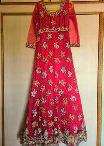 Red With Gold Embroidery Bridal Gown(Women)