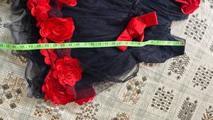 SALE!!!!Stunning Navy Blue  frock with Red Roses