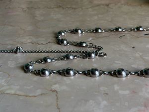Elegant Silver Tone Beaded Necklace