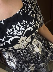 Zudio Black &amp; White Floral Mini Dress