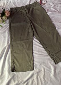 Olive Green Elastic Waist Pants