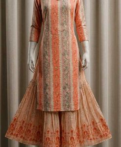 Beautiful Printed Kurta with skirt set