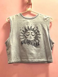 Cute Sun Graphic Crop Top