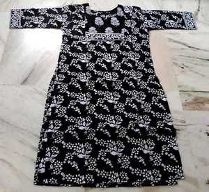♣️♠️Black &amp; White Floral Print Kurta