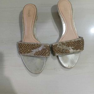 Elegant Embellished Slip-On Heels