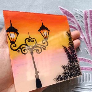 4×4 inches Acrylic Sheet Painting