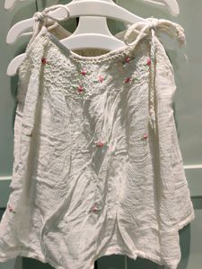 Hand Smoked ,Hand Embroidered Shoulder Tie Frock