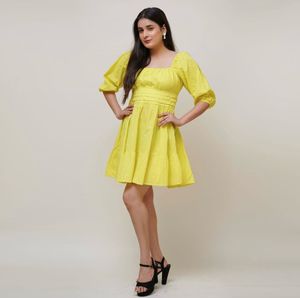 🍋lemon yellow short dress