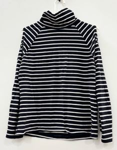 Black &amp; White Striped Cold-Shoulder Top