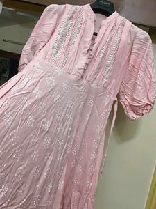 Chic Pink Embroidered Kurta