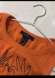 Orange "We All Need Love" Graphic Tank Top