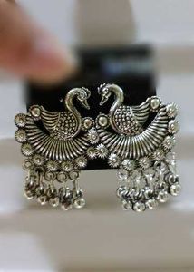 Boho Peacock Jhumka Earrings