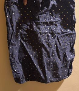 Navy Blue Polka Dot Tote Bag