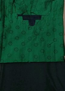 Green Printed Kurta with black legging