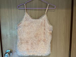 Fuzzy Baby-Pink Camisole Top