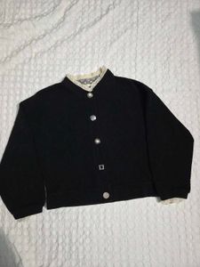 Black Lace Trim cardigan