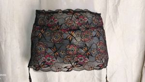 Lace Floral Mini Skirt garter