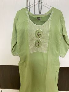 Light Green Embroidered Kurti