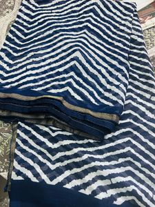 Navy blue leheriya saree