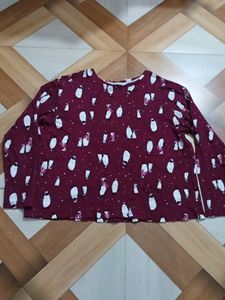 Maroon Printed Co-ord Set for Women