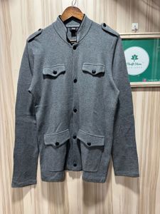 H&amp;M Military Style Grey Button Down Jacket