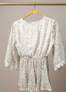 Chic Floral Print V-Neck Tunic
