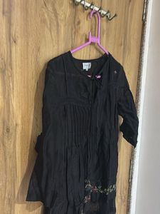 Boho Embroidered Black Dress