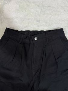 Black Cargo Wide-Leg Pants