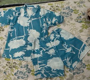 Cozy Blue Floral Pajama Set